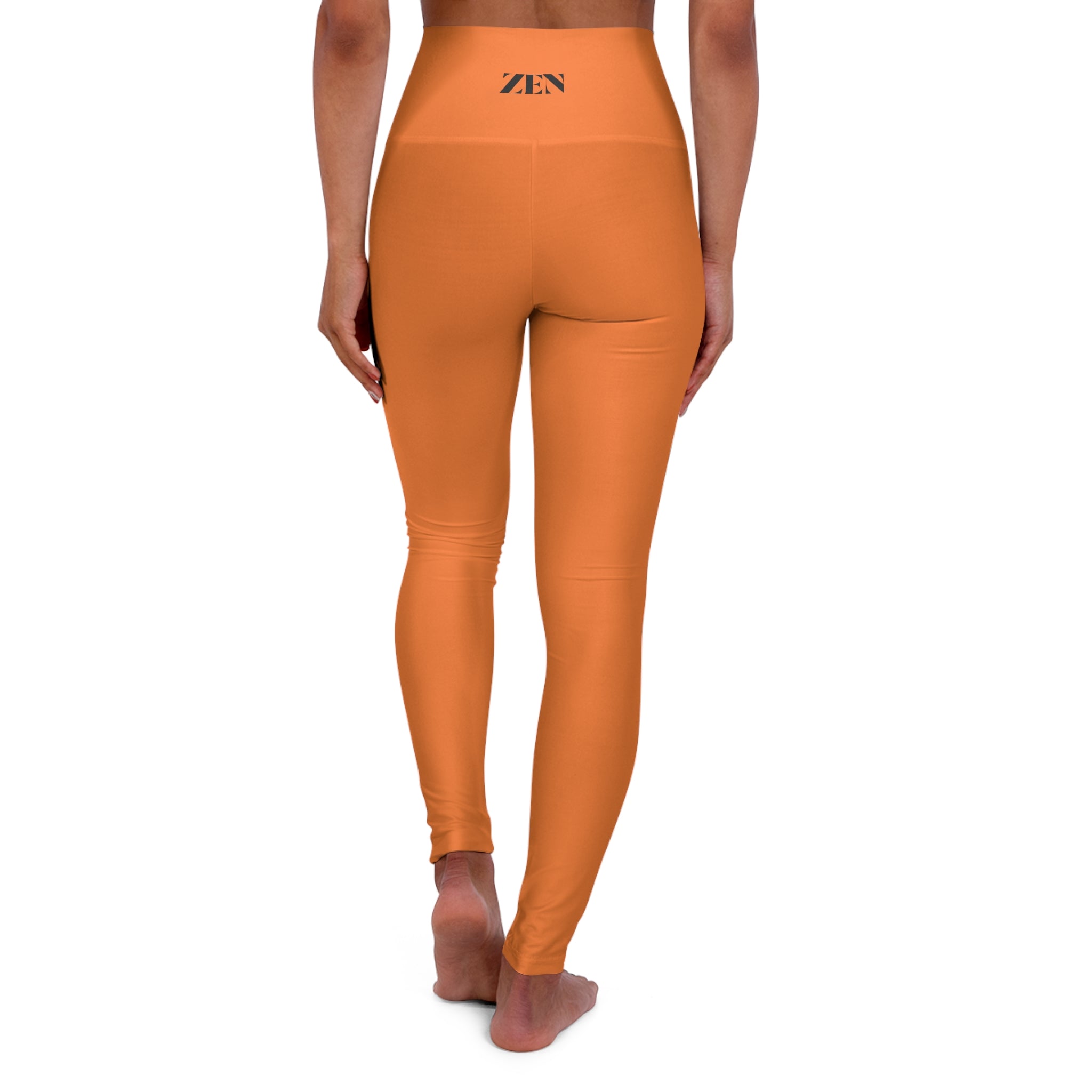 Zen High-Waisted Yoga Leggings — Supportive Orange Activewear for Pilates & Studio