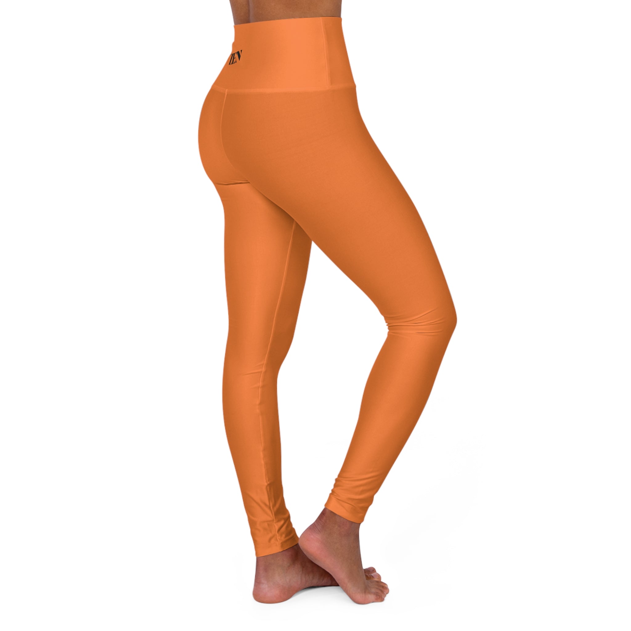 Zen High-Waisted Yoga Leggings — Supportive Orange Activewear for Pilates & Studio