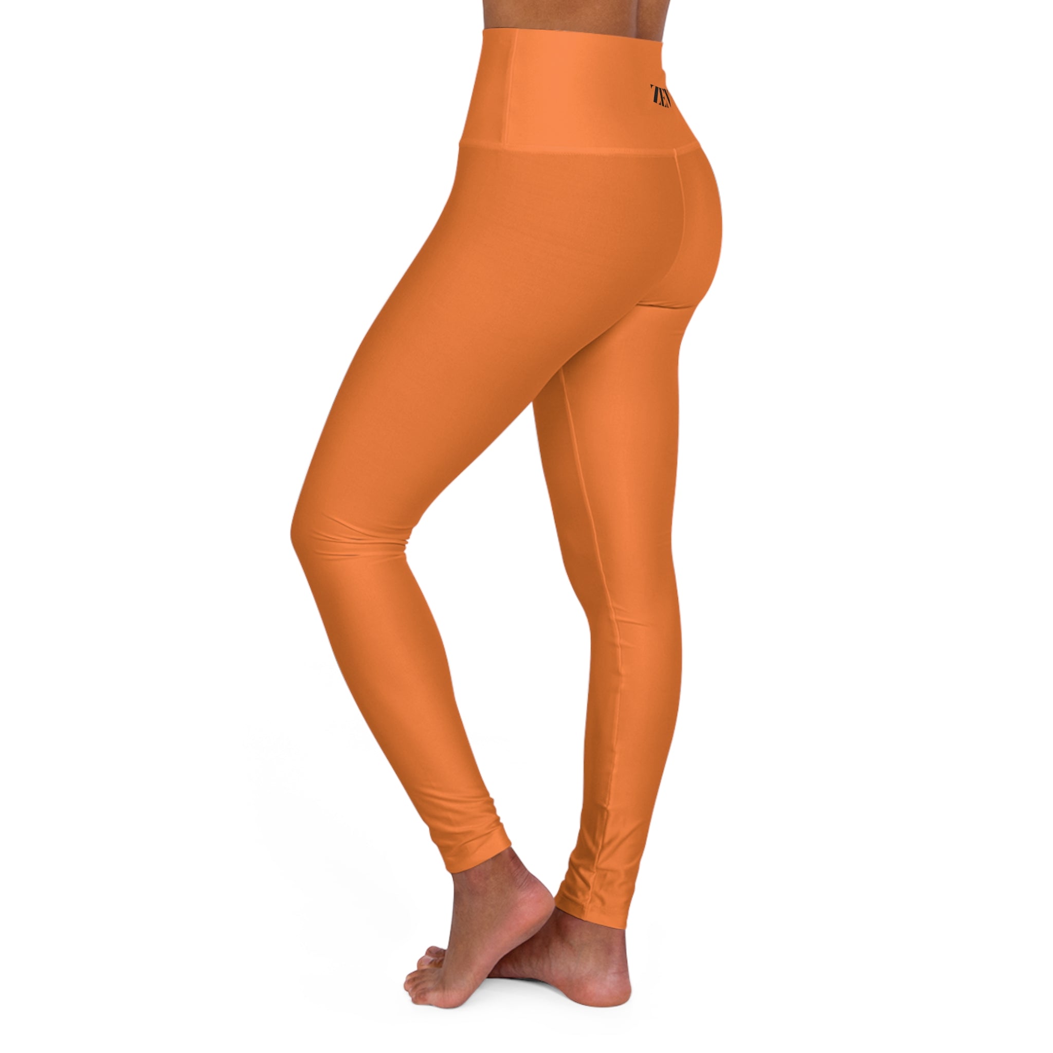 Zen High-Waisted Yoga Leggings — Supportive Orange Activewear for Pilates & Studio