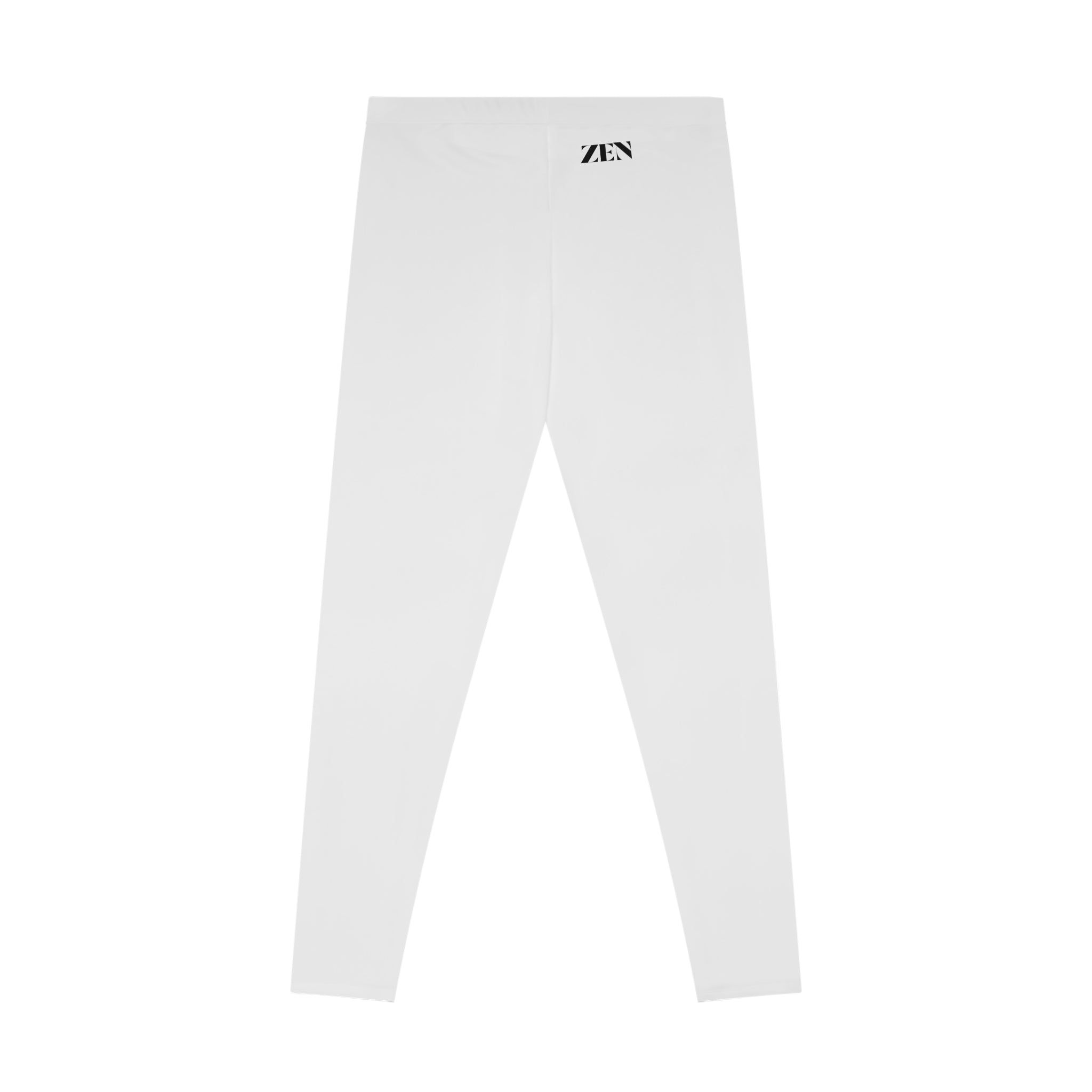 Zen Minimalist White Leggings — High-Waist All-Over Print Yoga Leggings
