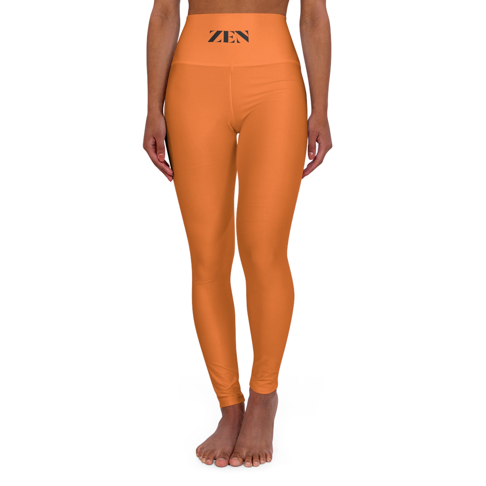 Zen High-Waisted Yoga Leggings — Supportive Orange Activewear for Pilates & Studio